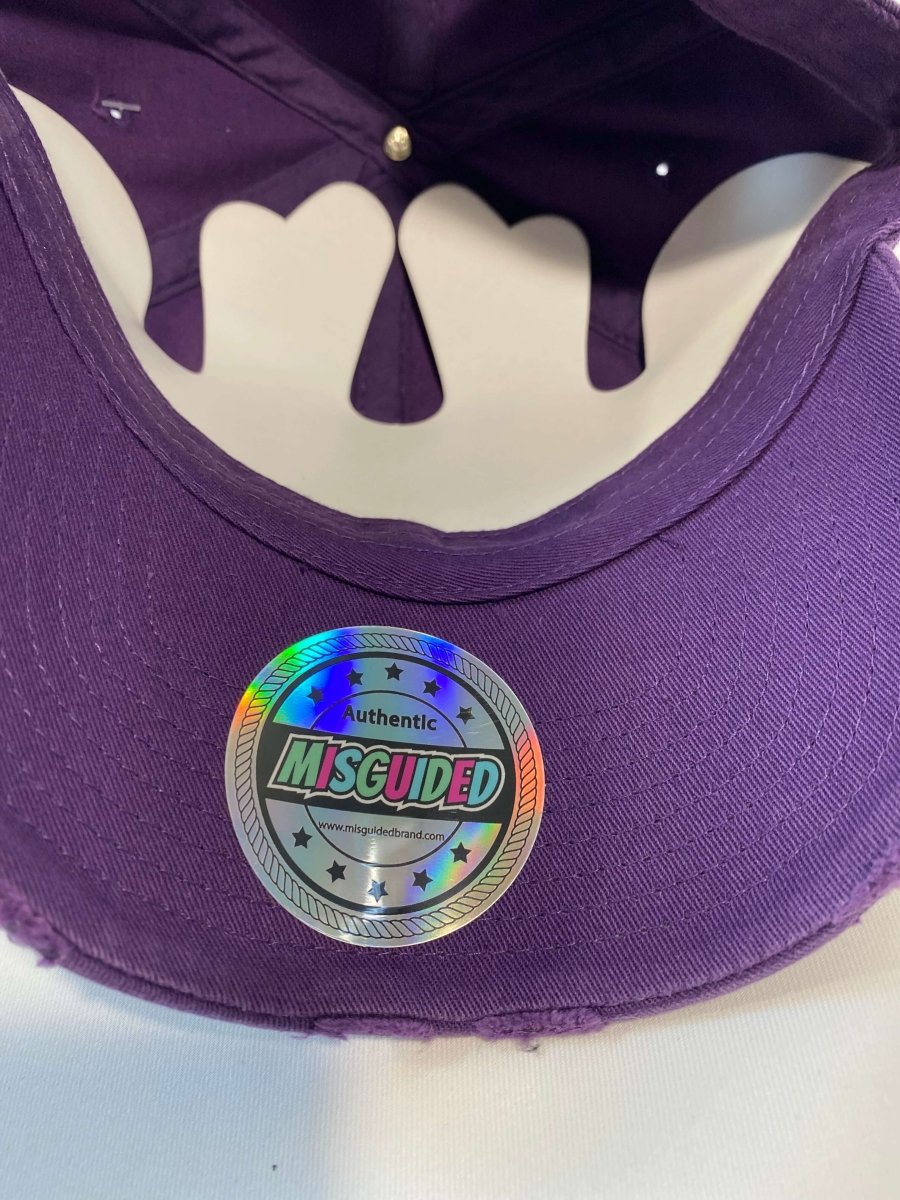 Misguided Distressed Dad Hat - Purple