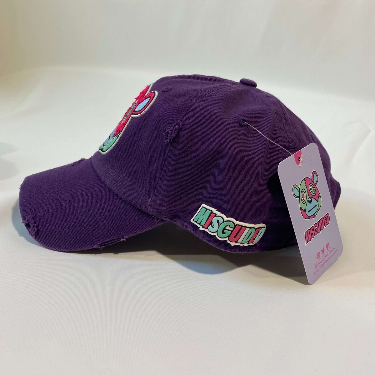 Misguided Distressed Dad Hat - Purple