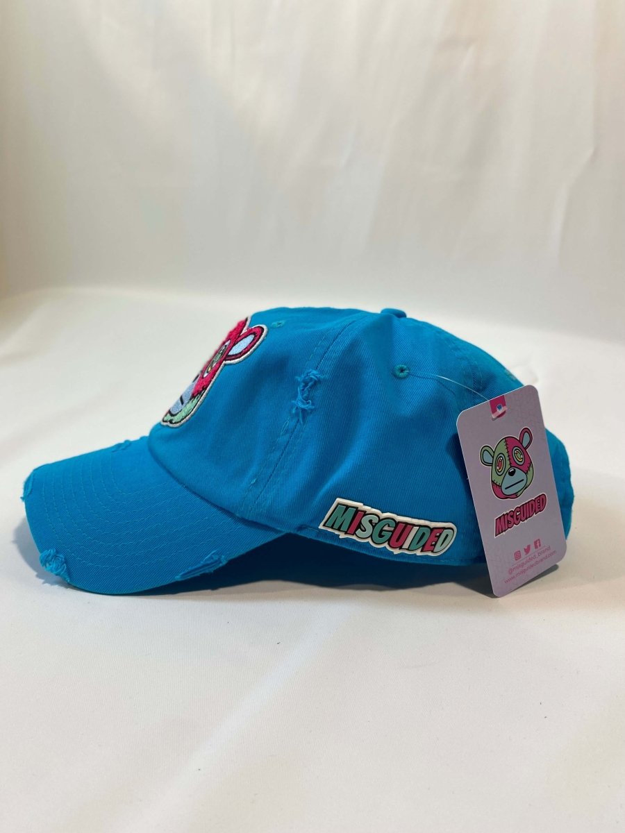 Misguided Distressed Dad Hat - Sky Blue
