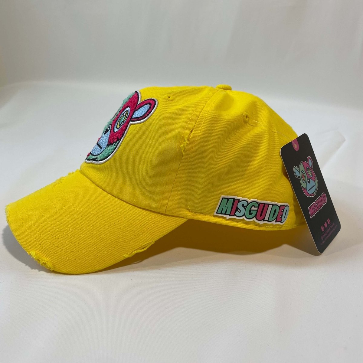 Misguided Distressed Dad Hat - Yellow