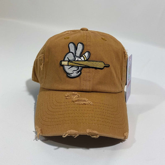 Misguided (Loud Hands) Distressed Dad Hat - Brown