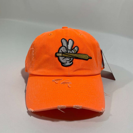 Misguided (Loud Hands) Distressed Dad Hat - Neon Orange