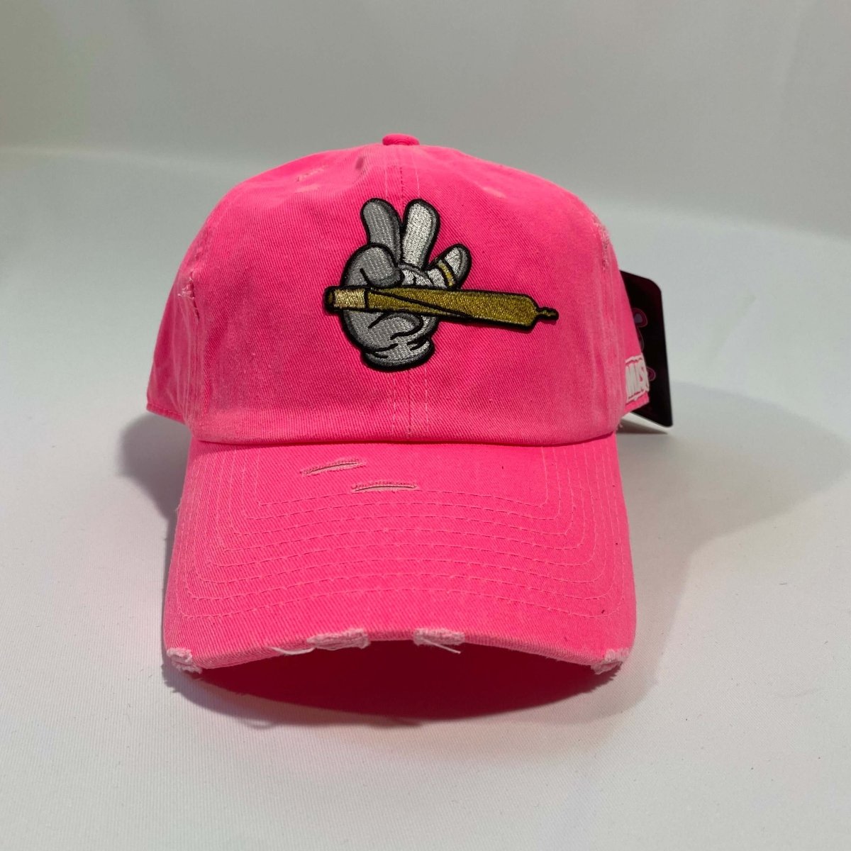 Misguided (Loud Hands) Distressed Dad Hat - Neon Pink