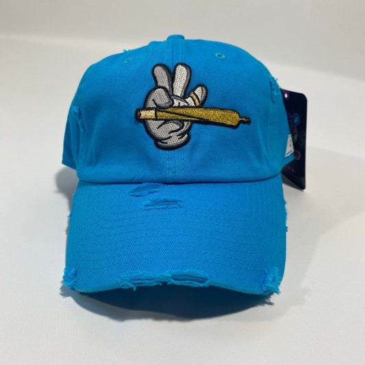 Misguided (Loud Hands) Distressed Dad Hat - Sky Blue