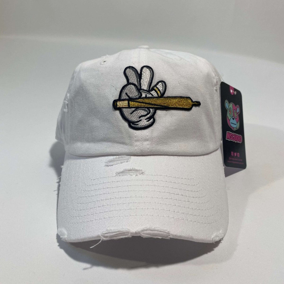 Misguided (Loud Hands) Distressed Dad Hat - White