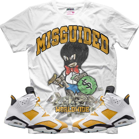 Misguided Money Man (Air Jordan 6 Retro Yellow Ochre) T-Shirt