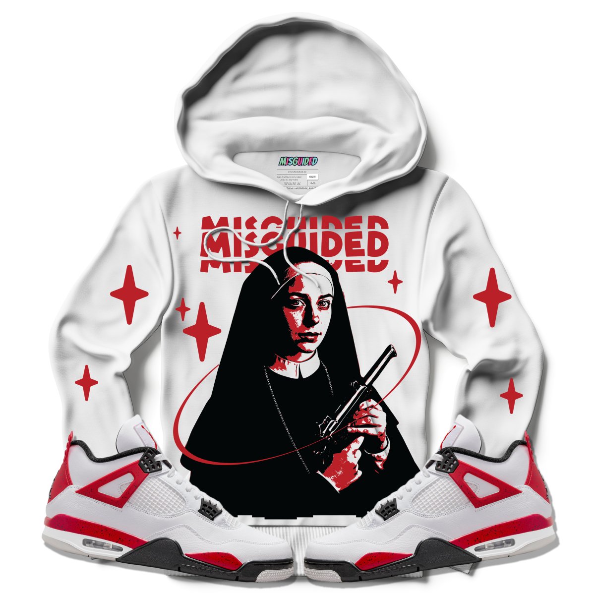 Misguided Nun (Air Jordan 4 Red Cement) Hoodie