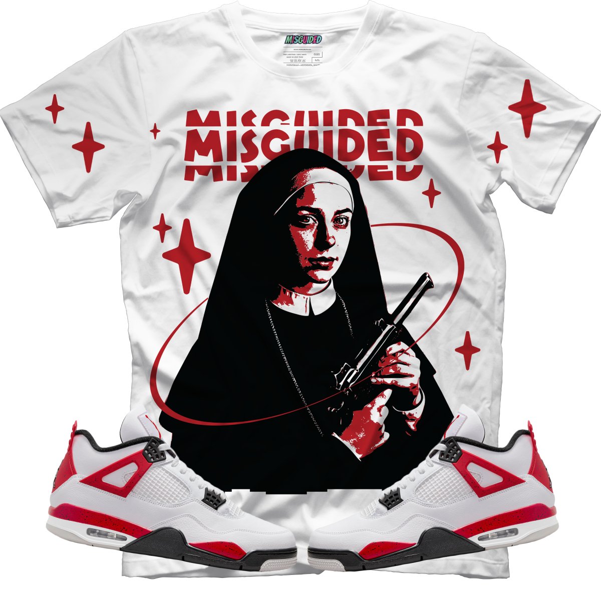 Misguided Nun (Air Jordan 4 Red Cement) T-Shirt