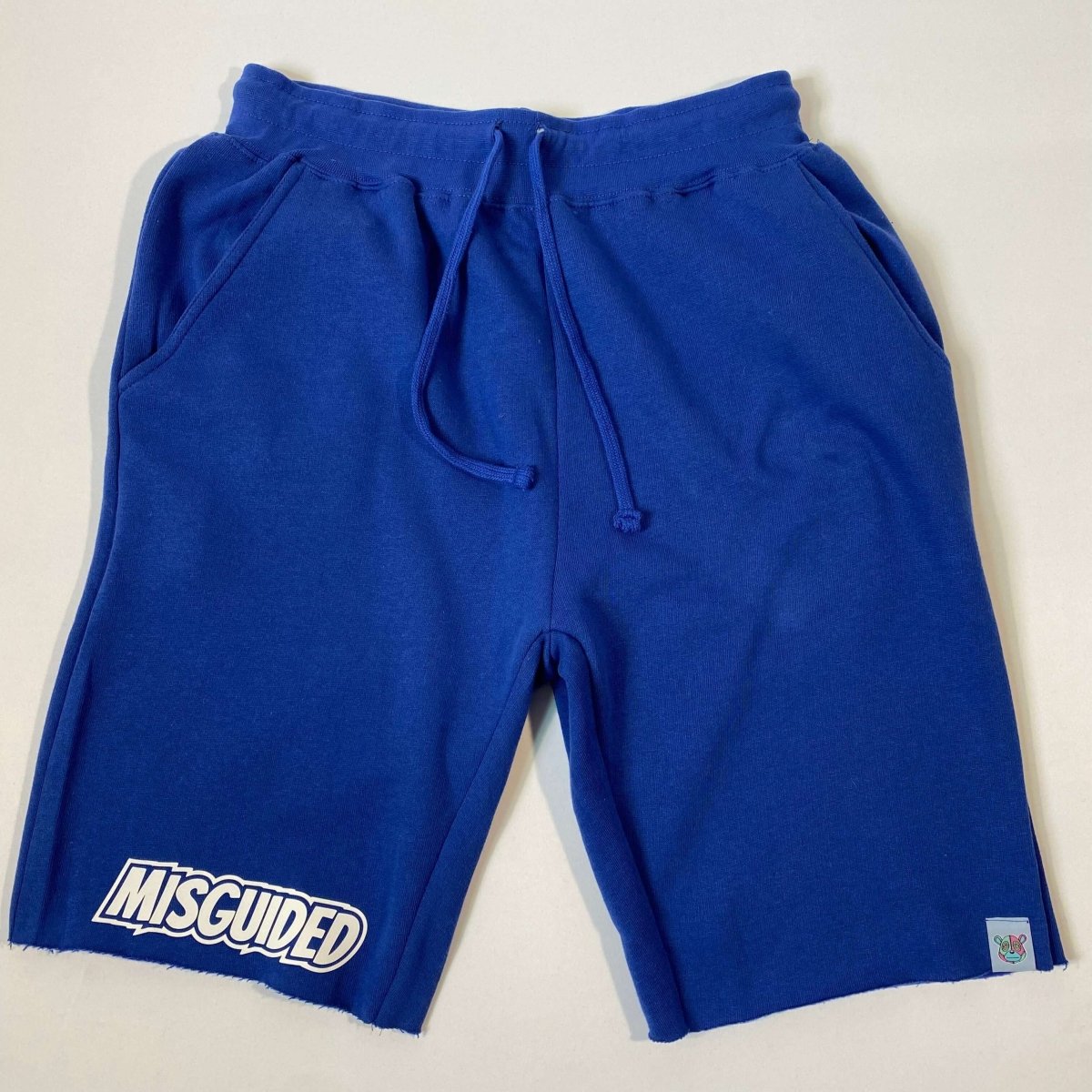 Misguided Raw Edge Jogger Shorts - Royal Blue