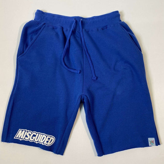 Misguided Raw Edge Jogger Shorts - Royal Blue