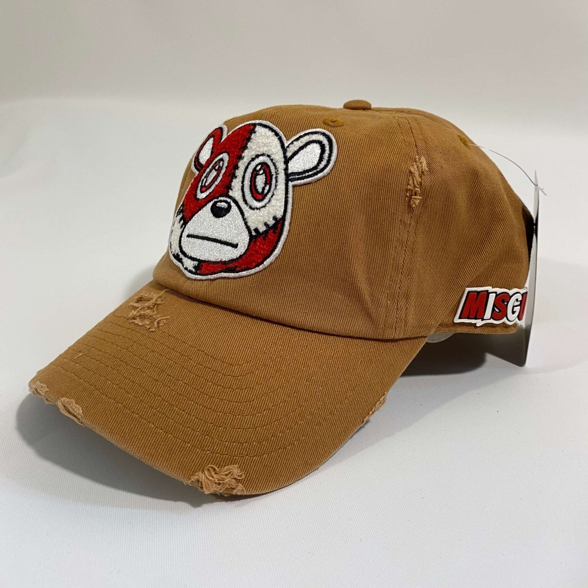 Misguided (Red Oreo 6's) Distressed Dad Hat - Brown