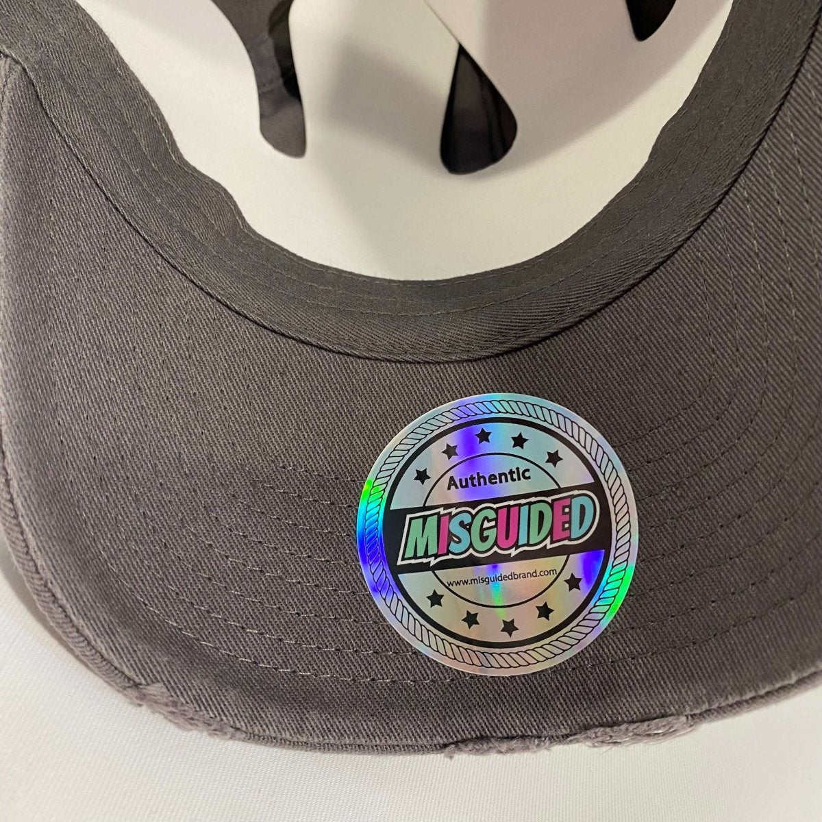 Misguided (Red Oreo 6's) Distressed Dad Hat - Dark Grey