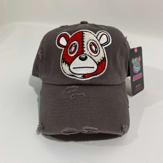 Misguided (Red Oreo 6's) Distressed Dad Hat - Dark Grey