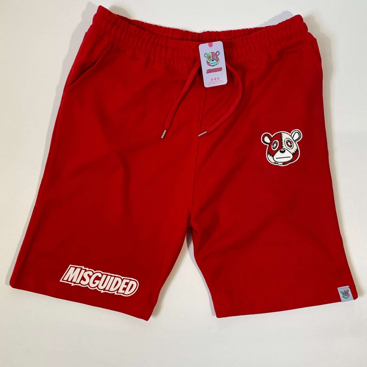 Misguided (Red Oreo 6's) Jogger Shorts - Red