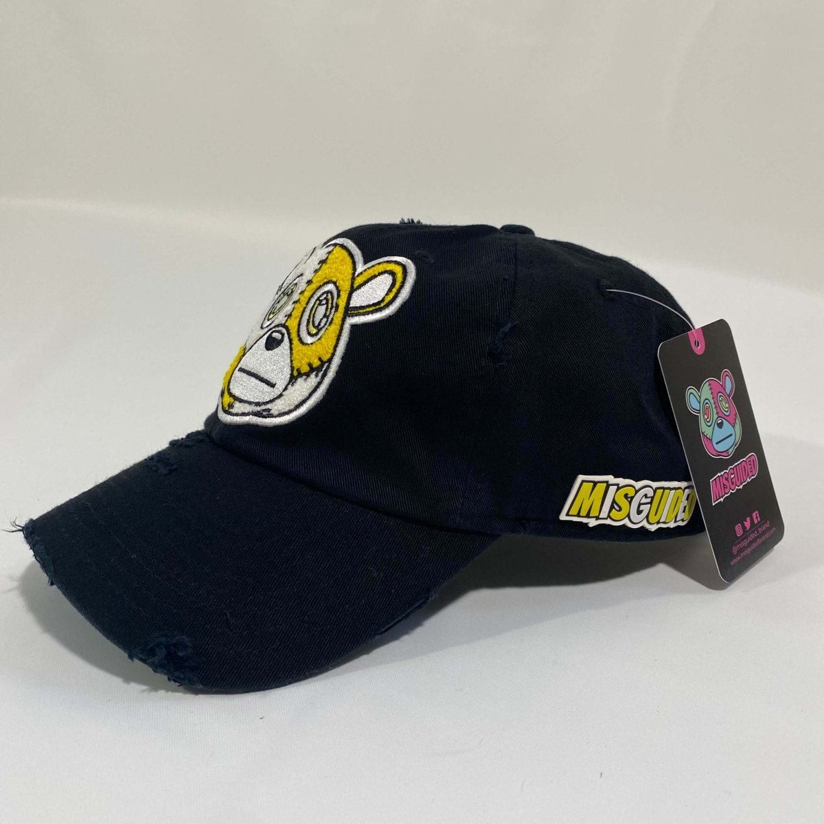 Misguided (Retro 1 Taxi) Distressed Dad Hat - Black