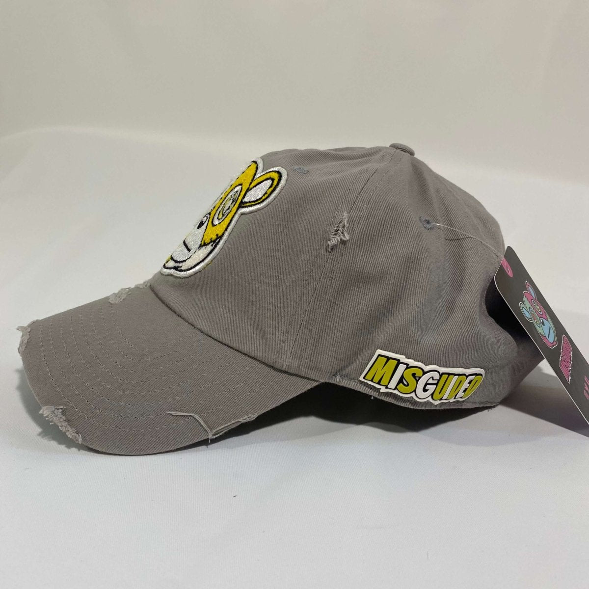 Misguided (Retro 1 Taxi) Distressed Dad Hat - Grey