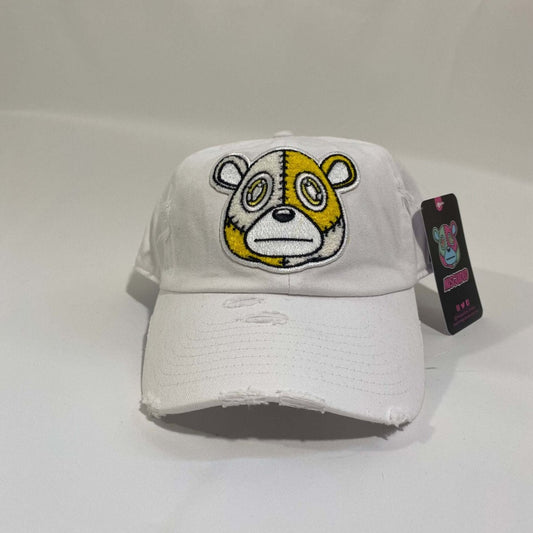 Misguided (Retro 1 Taxi) Distressed Dad Hat - White