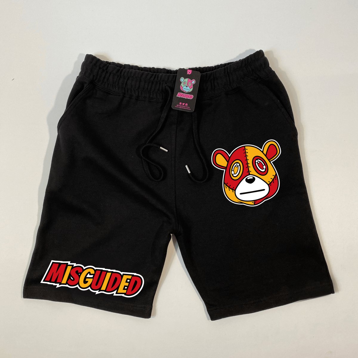 Misguided (Retro 7 Citrus) Jogger Shorts - Black
