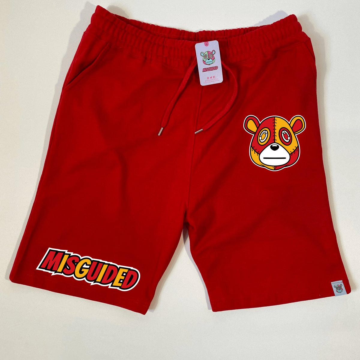 Misguided (Retro 7 Citrus) Jogger Shorts - Red