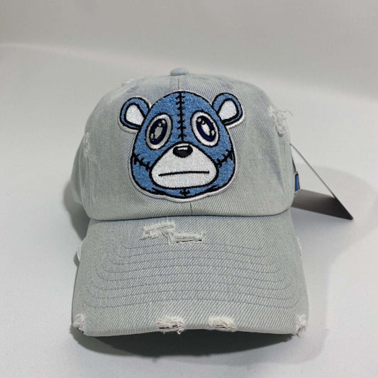 Misguided (UNC 6's) Distressed Dad Hat - Light Denim