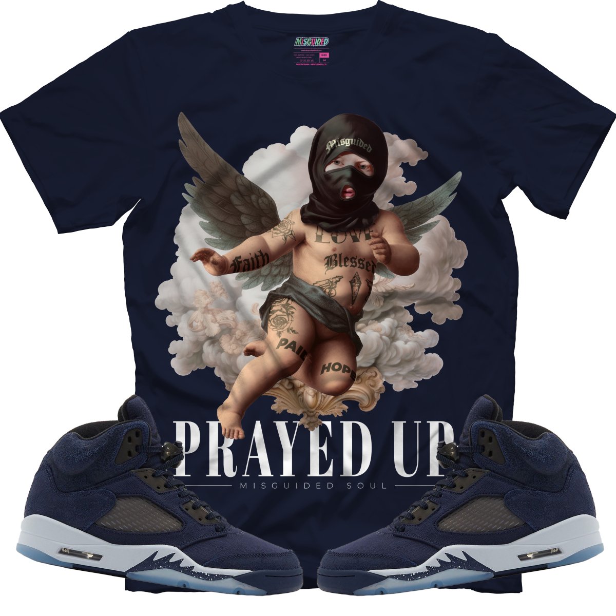 Prayed Up (Air Jordan 5 Midnight Navy) T-Shirt