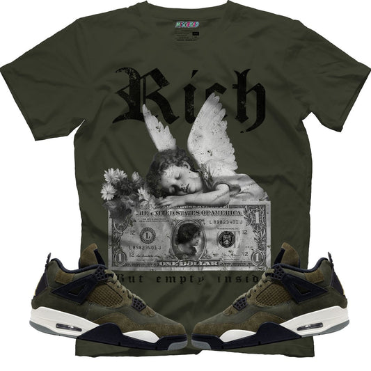 Rich But Empty Inside (Air Jordan 4 Craft "Olive") T-Shirt