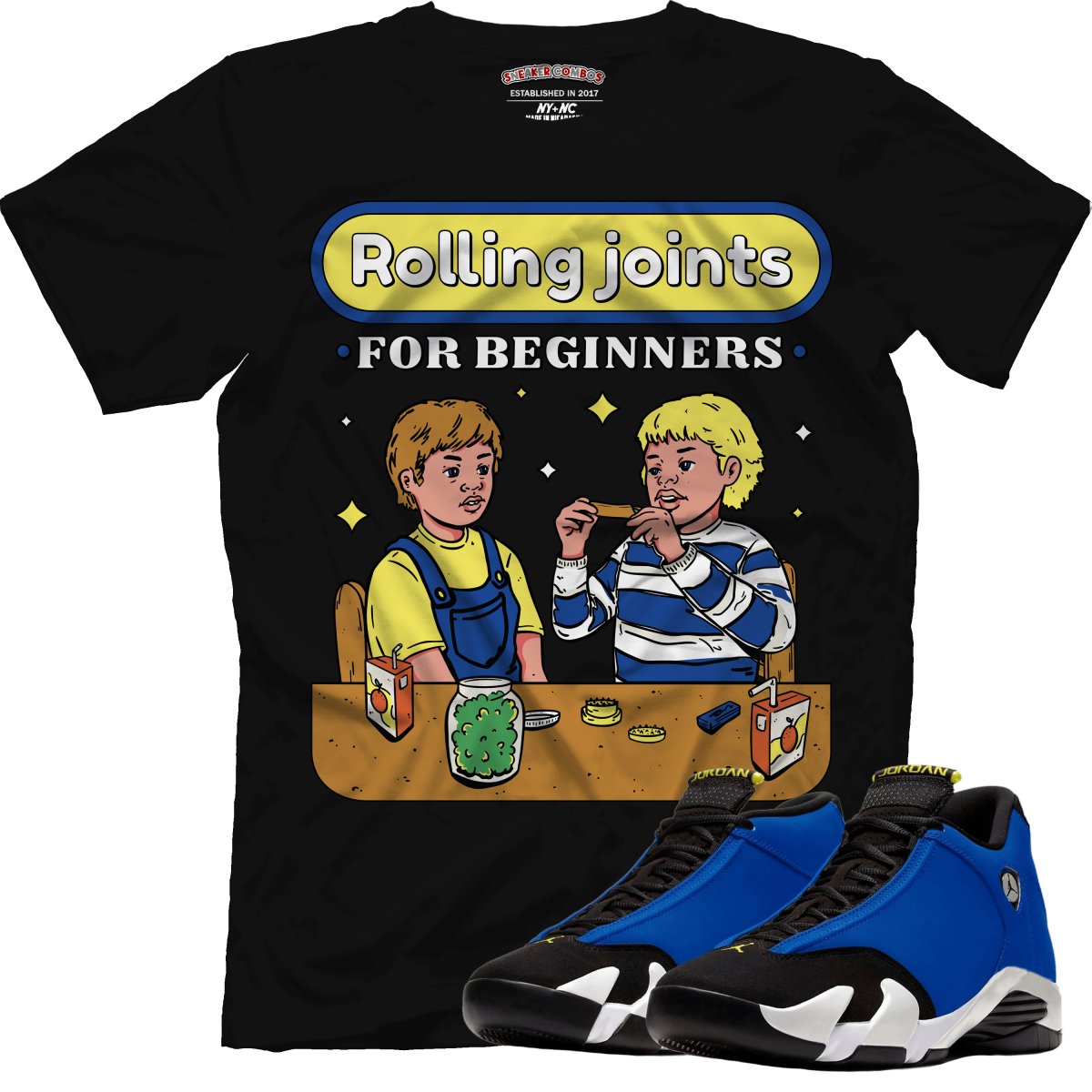 Rolling Joints For Beginners (Retro 14 Laney) T-Shirt