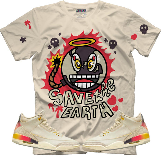 Save The Earth (Air Jordan 3 J Balvin Medellín Sunset) T-Shirt