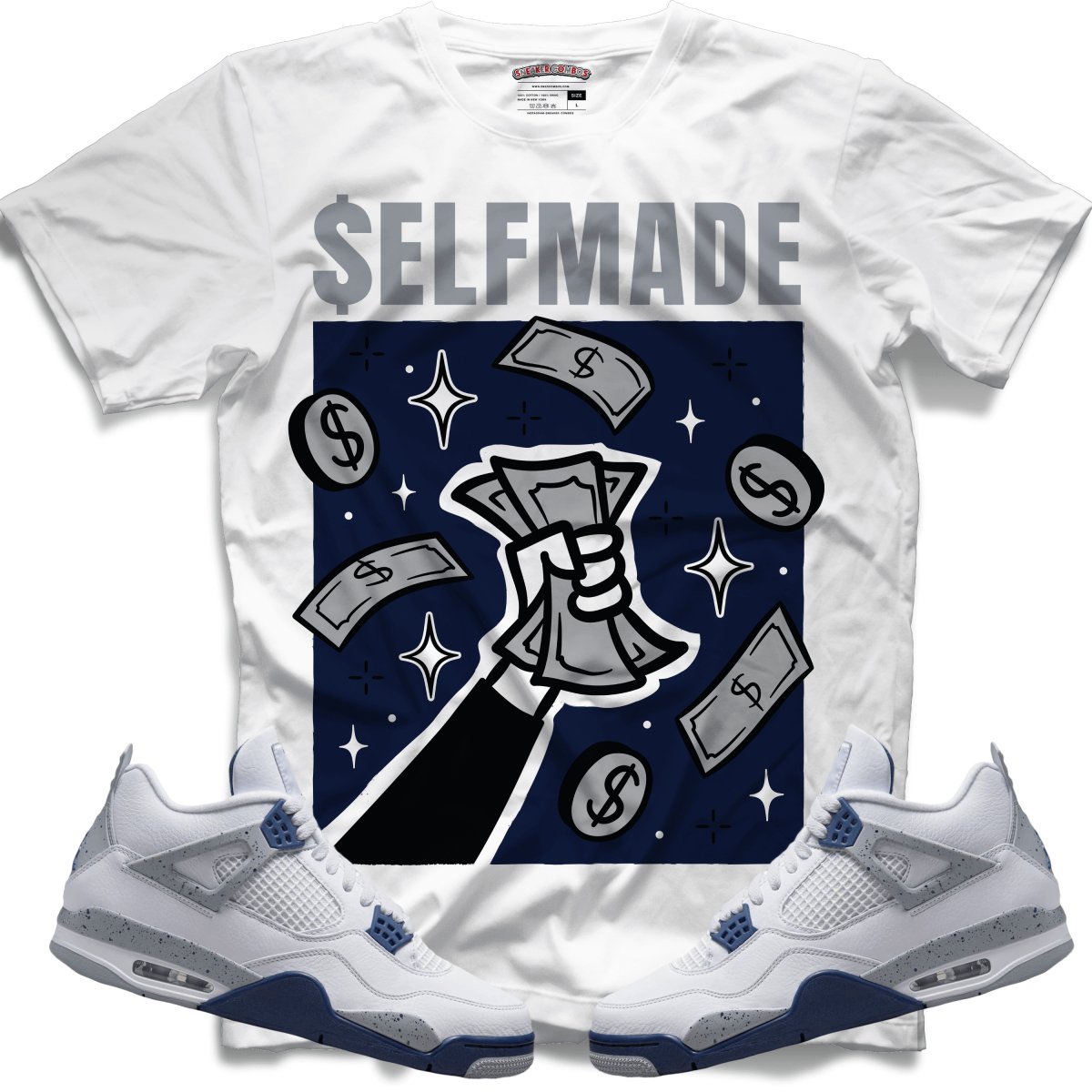 Self Made (Retro 4 Midnight Navy) T-Shirt