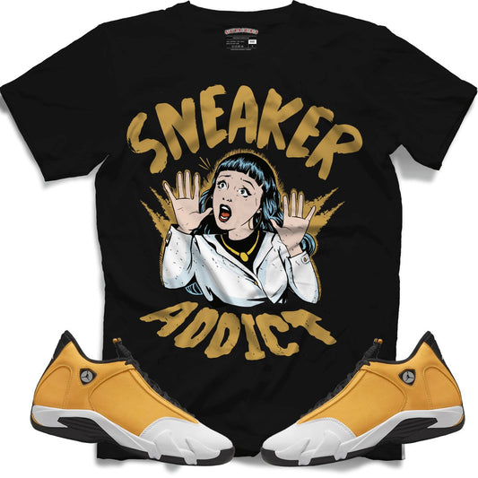 Sneaker Addict (Retro 14 Ginger) T-Shirt - Black