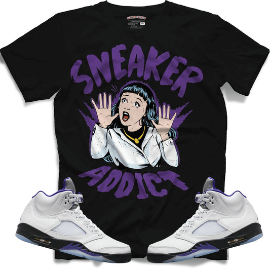 Sneaker Addict (Retro 5 Concord) T-Shirt - Black