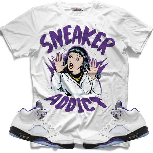 Sneaker Addict (Retro 5 Concord) T-Shirt - White