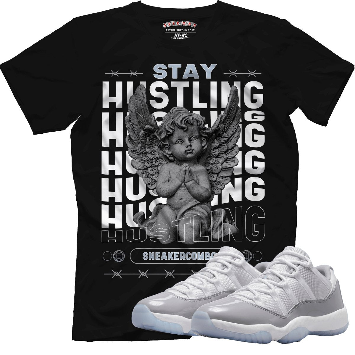 Stay Hustling (Air Jordan 11 Cement Grey) T-Shirt