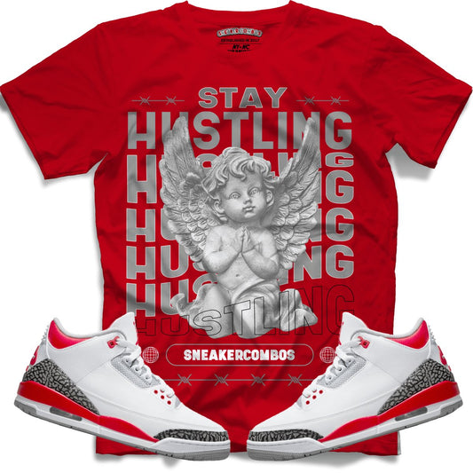 Stay Hustling (Retro 3 Fire Red) T-Shirt