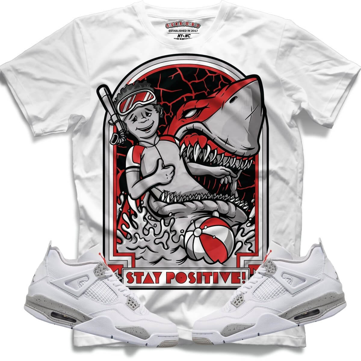 Stay Positive (Retro 4 White Oreo) T-Shirt