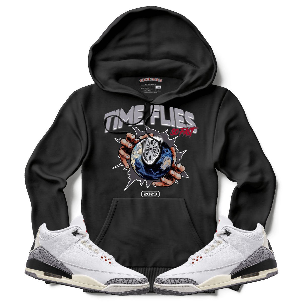 Time Flies (Retro 3 White Cement) Hoodie