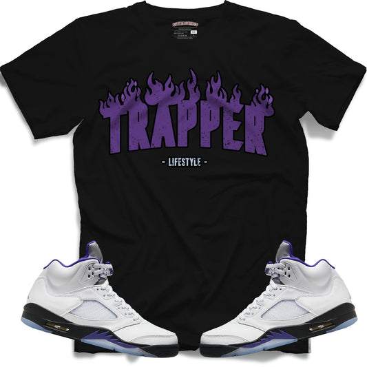Trapper Lifestyle (Retro 5 Concord) T-Shirt - Black