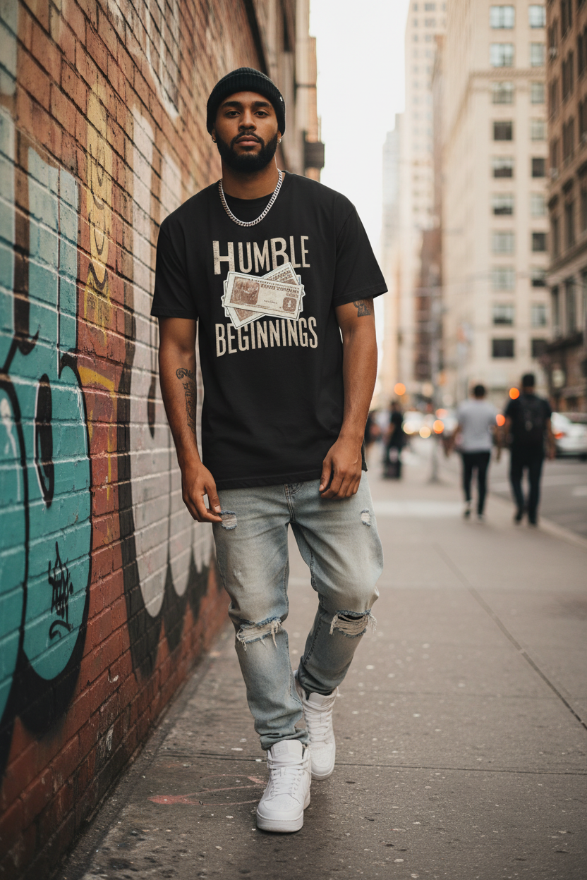 True Beginnings Black t-shirt