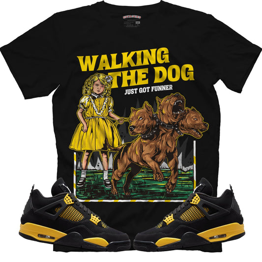 Walking The Dog (Air Jordan 4 Thunder) T-Shirt