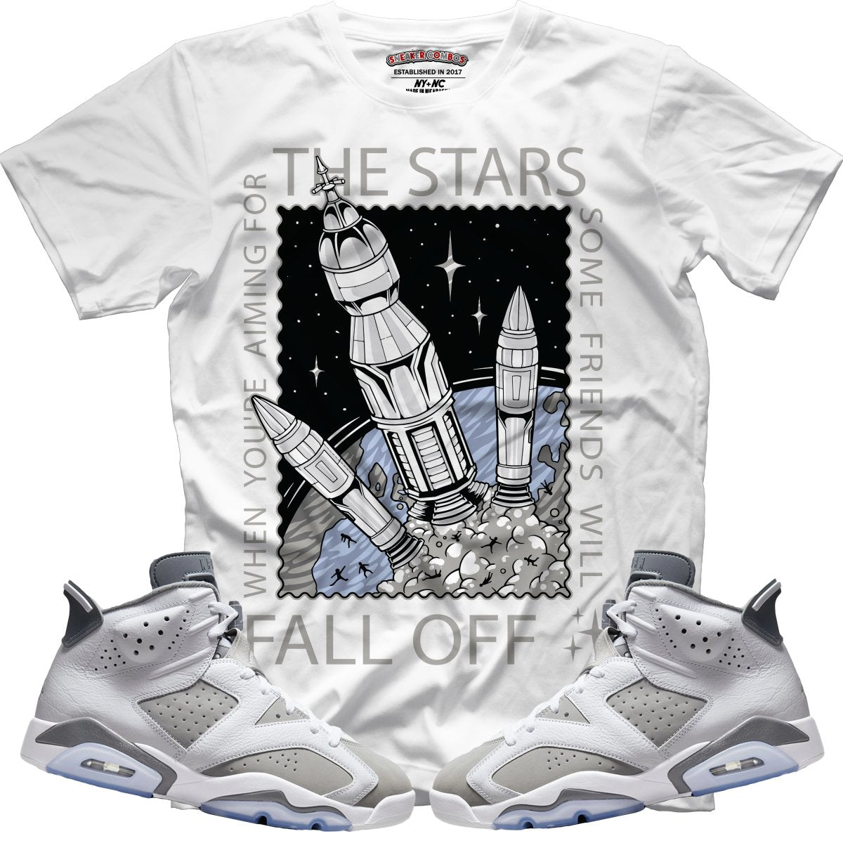 When Aiming For The Stars (Retro 6 Cool Grey) T-Shirt